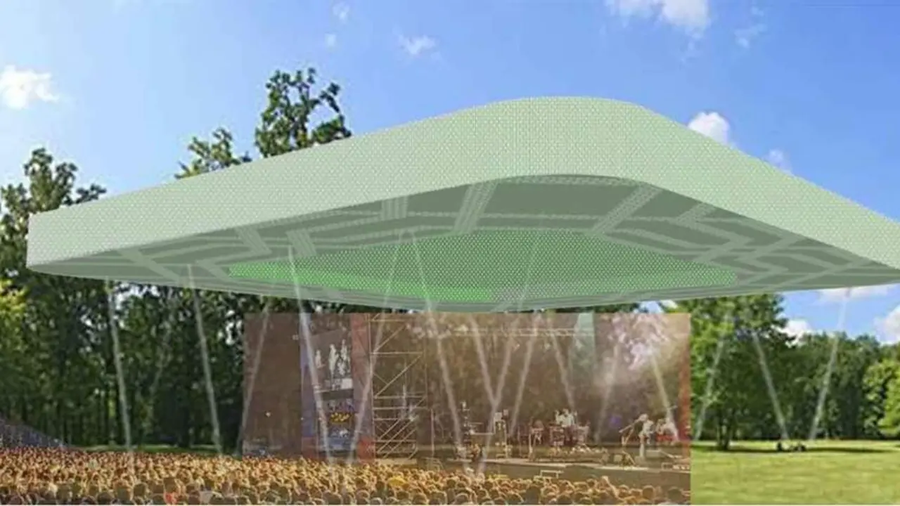 Proyecto de construcci&oacute;n de la nueva cubierta del quiosco del Parque de la Aljafer&iacute;a
