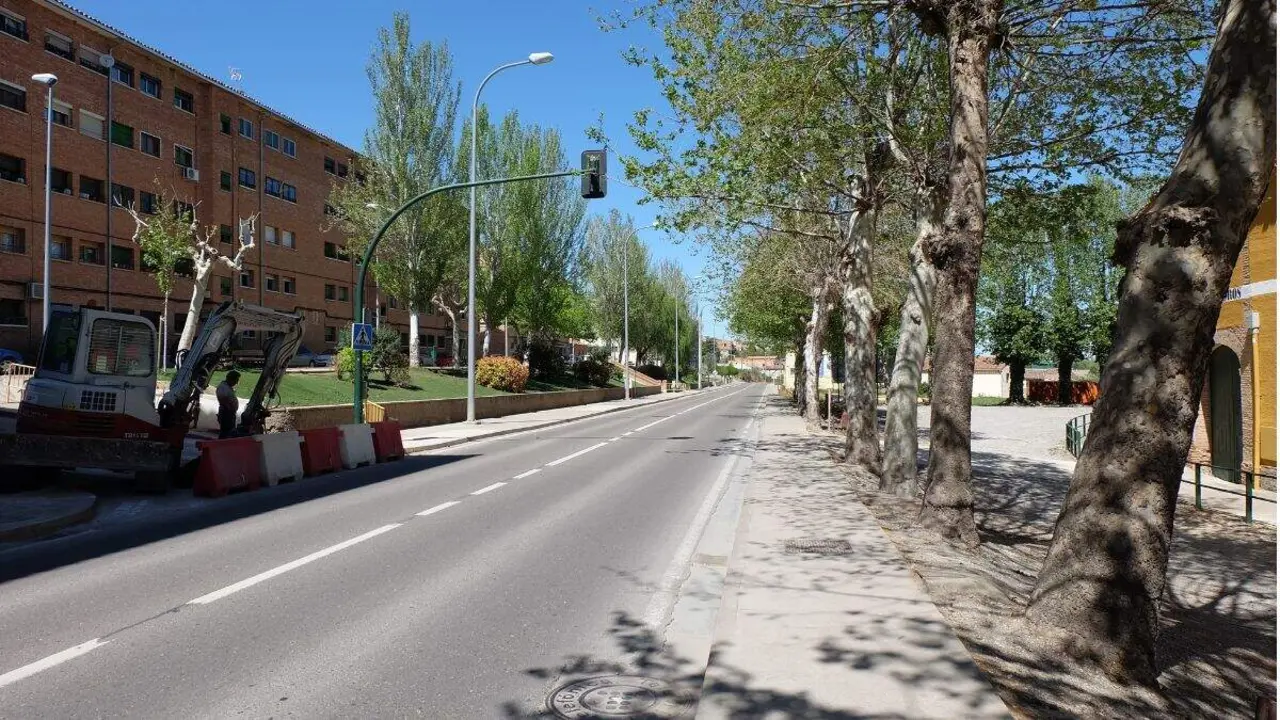 Obras en la avenida de Navarra de Tarazona. / AYTO. TARAZONA