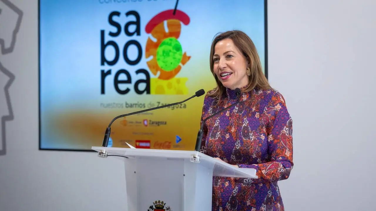 La alcaldesa de Zaragoza, Natalia Chueca, en la presentaci&oacute;n de la III edici&oacute;n de Saborea