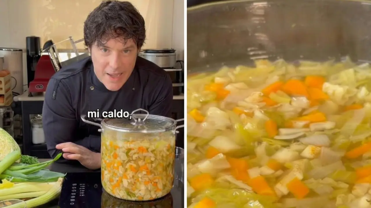 Im&aacute;genes del proceso del caldo de verduras del chef Jordi Cruz @jordicruzoficial
