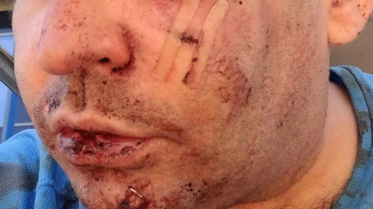 imagen del rostro del denunciante en el Palacio de la Justicia de Zaragoza/Cedida a H.A.