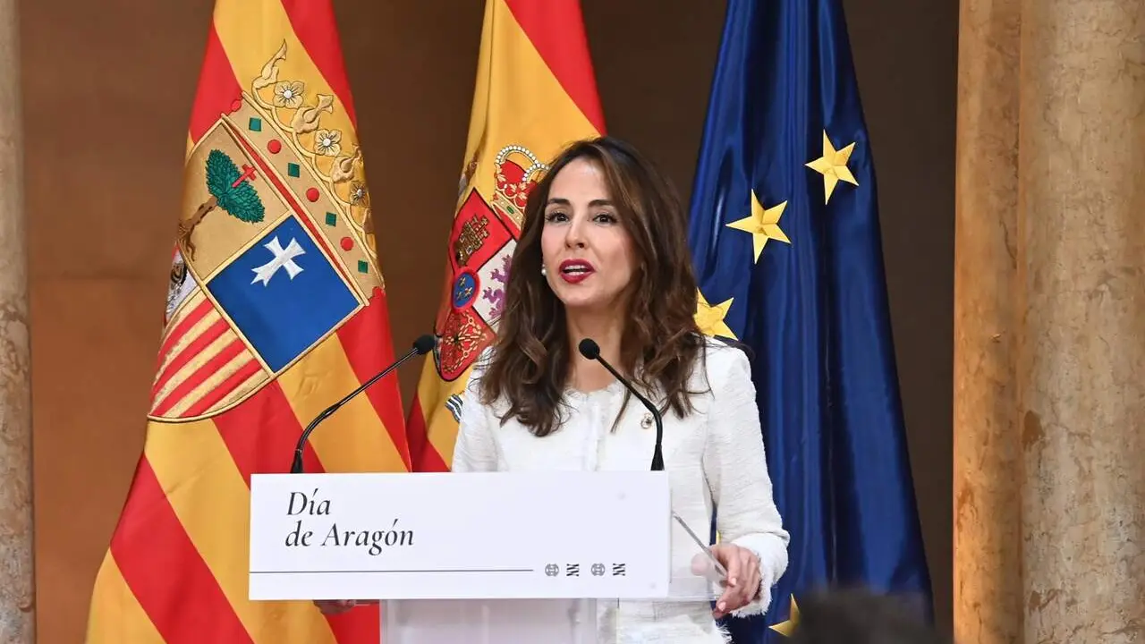 La presidenta de las Cortes de Arag&oacute;n, Mar&iacute;a Navarro, durante el d&iacute;a de Arag&oacute;n 2026 en La Aljafer&iacute;a / EP