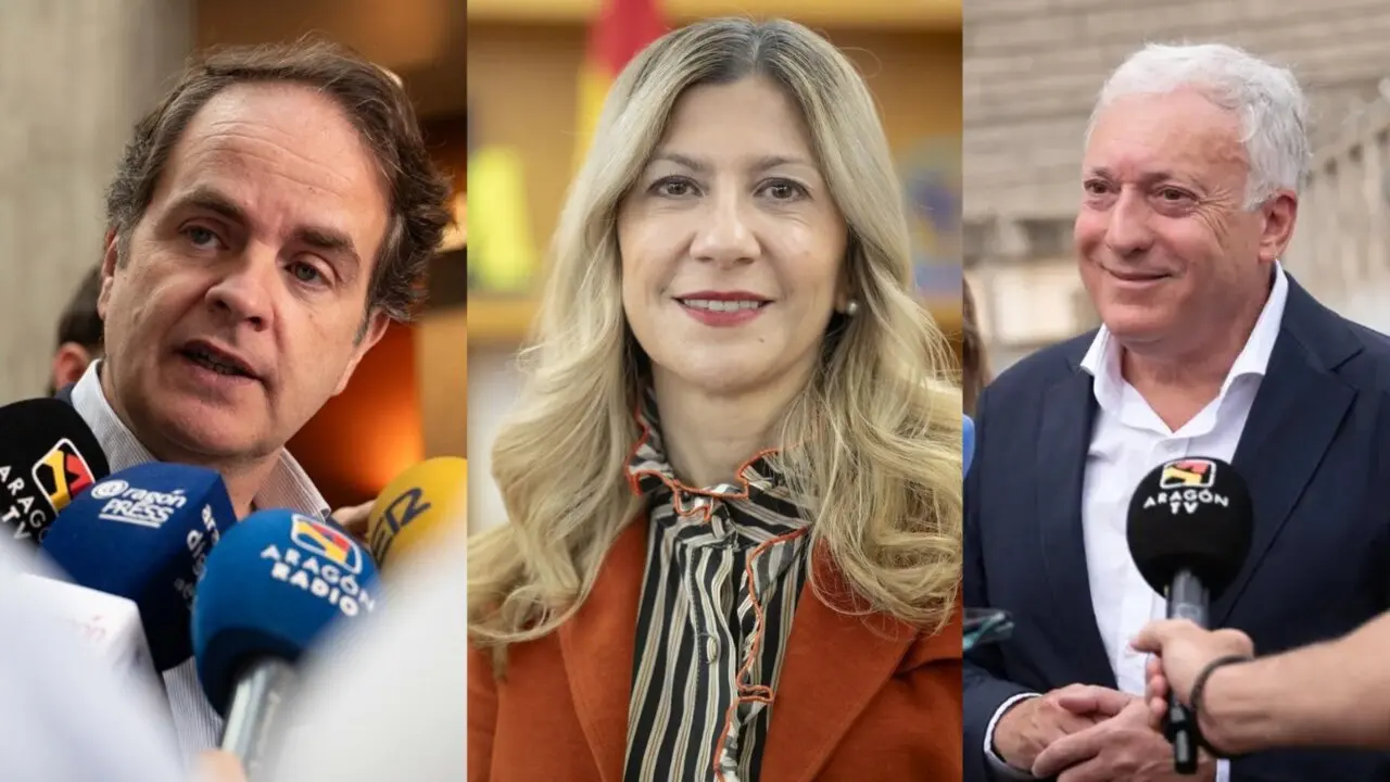 Roberto Berm&uacute;dez de Castro, Mar Vaquero y Octavio L&oacute;pez, los tres consejeros de 'hierro' del Gobierno de Azc&oacute;n / HOY ARAG&Oacute;N