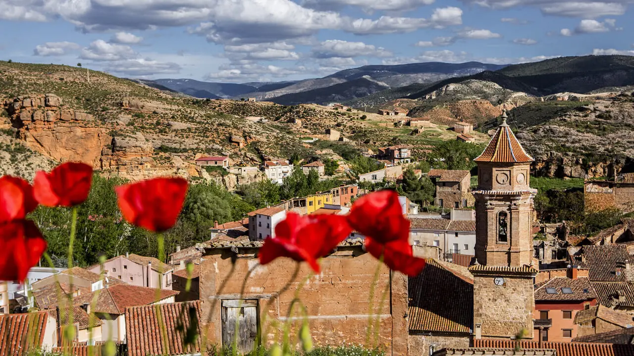 Vista del pueblo de Villel (Teruel) / Comarca Comunidad de Teruel