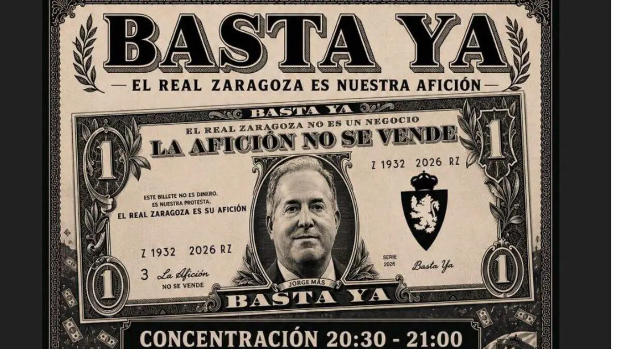 La afici&oacute;n del Real Zaragoza protestar&aacute; contra la gesti&oacute;n del club