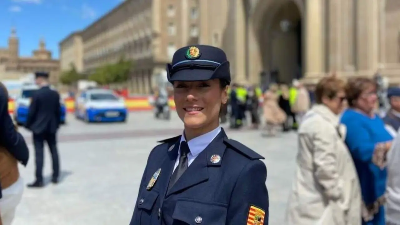 Mar Cort&eacute;s, una de las 104 nuevas polic&iacute;as locales de Zaragoza. /HOY ARAG&Oacute;N