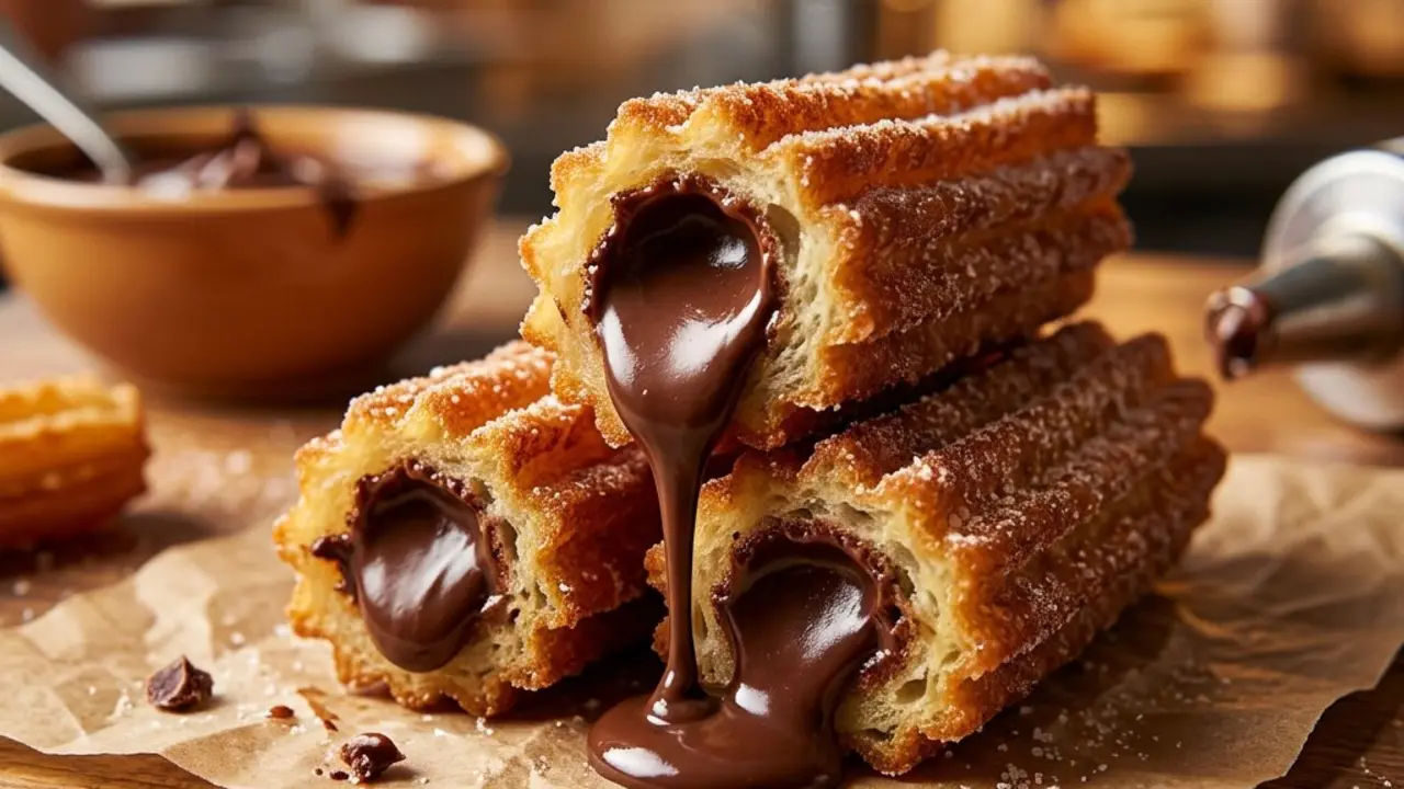 Churros rellenos de chocolate