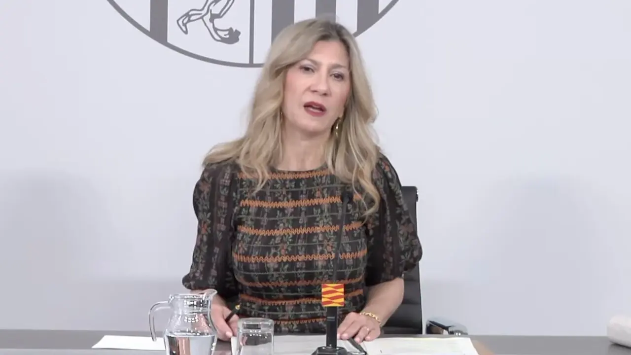 La vicepresidenta del Gobierno aragon&eacute;s, Mar Vaquero, en rueda de prensa tras el Consejo de Gobierno / HOY ARAG&Oacute;N