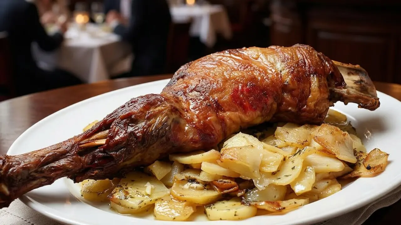 Plato de comida en restaurante