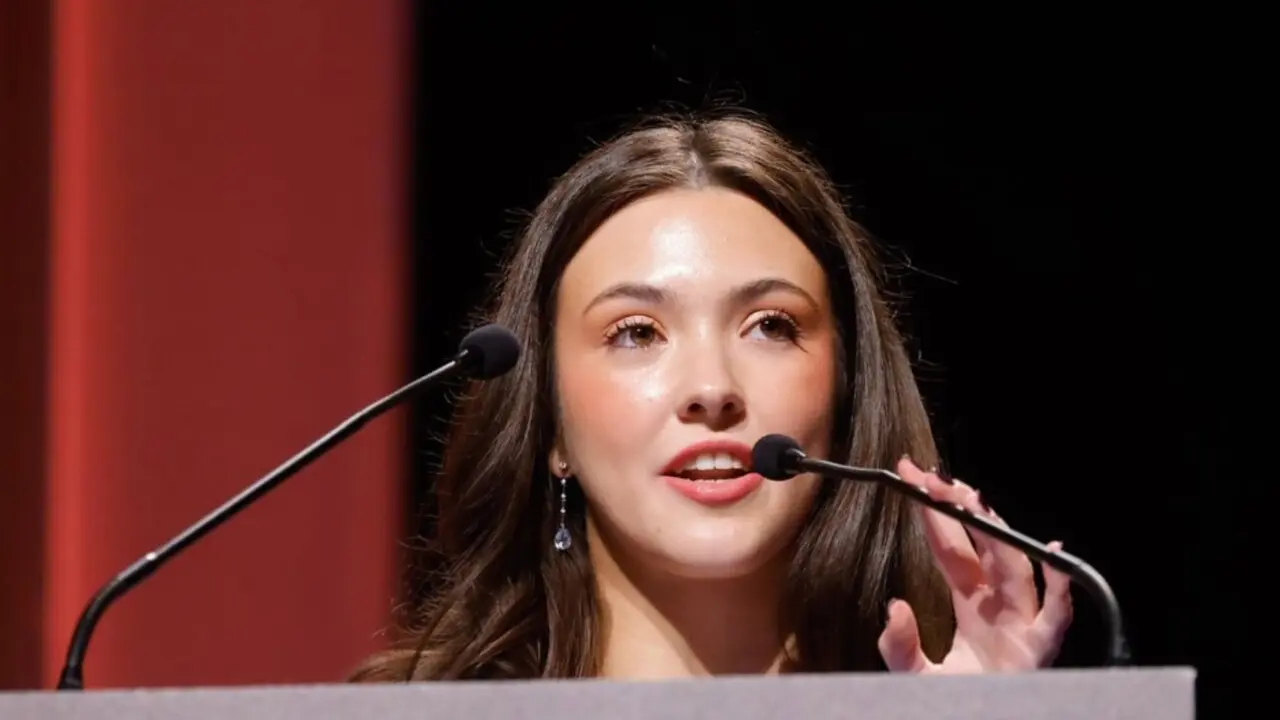 Adela Montero, durante su discurso / USJ