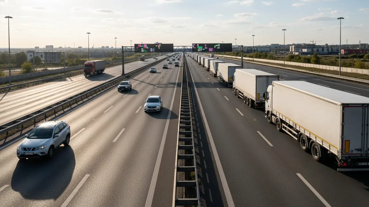 DGT proh&iacute;be adelantar a camiones pesados en tramos clave desde 2026 para mejorar la seguridad vial y reducir retenciones