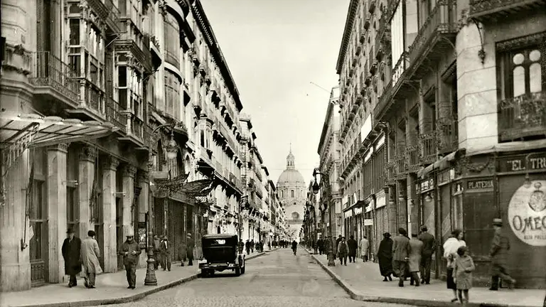 La calle Alfonso I, en 1932 / Proyecto GAZA