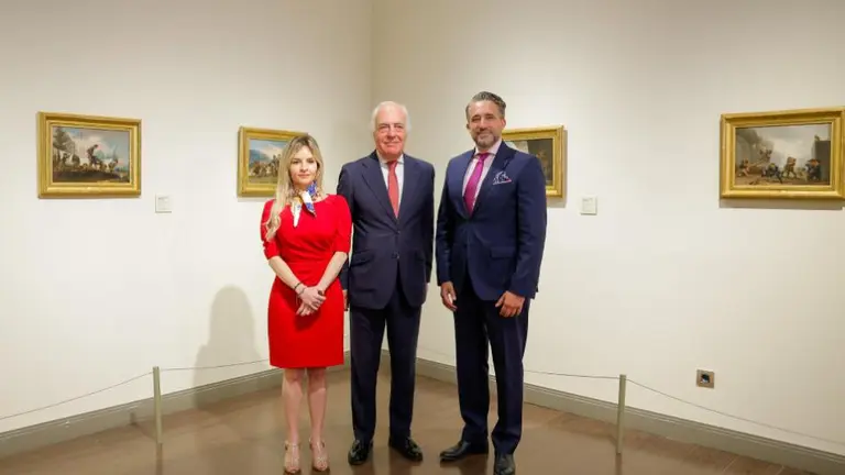 May Forc&eacute;n, directora del Museo Goya; Jos&eacute; Luis Rodrigo, director general de Fundaci&oacute;n Ibercaja, e Ignacio Olmos, director de la Fundaci&oacute;n Santamarca y de San Ram&oacute;n y San Antonio