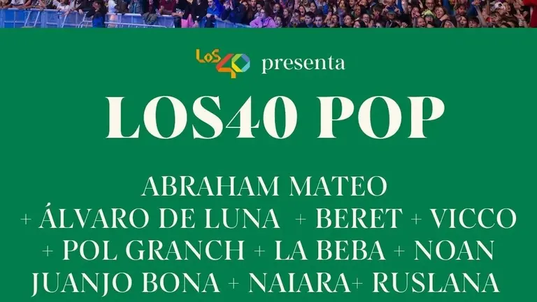 Cartel de "Los 40 Pop" en Zaragoza