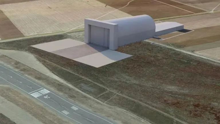 Imagen recreada del nuevo hangar para dirigibles estratosf&eacute;ricos / S.E.