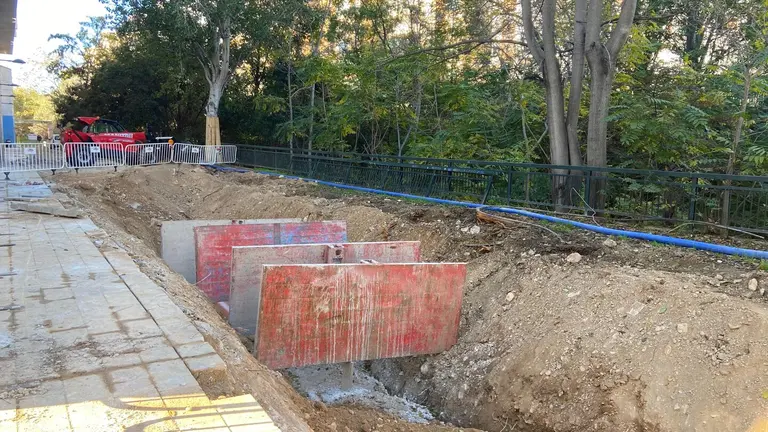 Obras del Huerva junto al puente del Emperador Augusto. HA