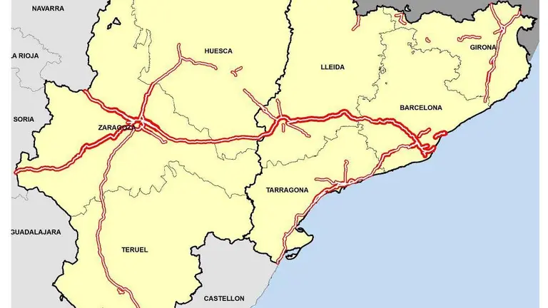 L&iacute;mites fronterizos entre Arag&oacute;n y Catalu&ntilde;a.