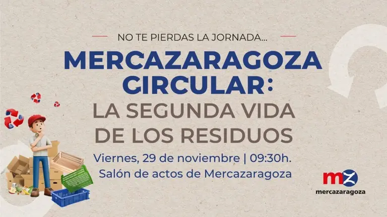 Cartel de la jornada de sostenibilidad de Mercazaragoza.