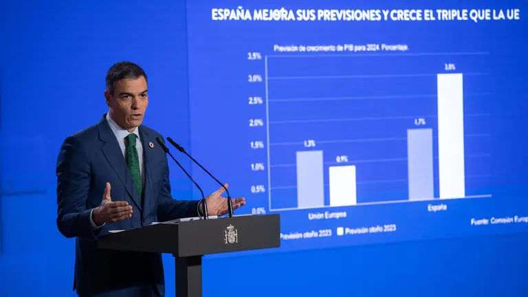 El presidente del Gobierno, Pedro S&aacute;nchez, realiza el balance del a&ntilde;o 2024