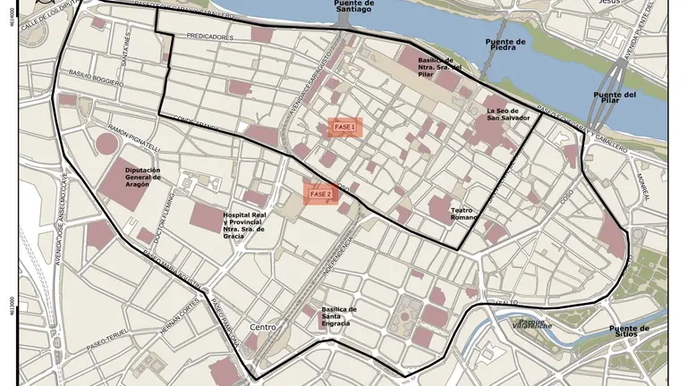 Mapa de la zona de bajas emisiones en Zaragoza / A.Z.