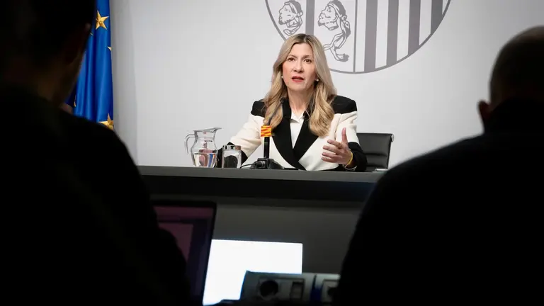 La vicepresidenta del Gobierno auton&oacute;mico, Mar Vaquero, en la rueda de prensa posterior al Consejo de Gobierno