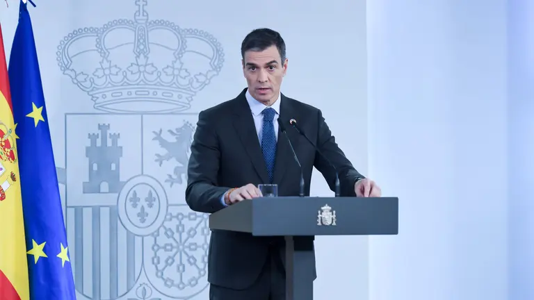 El presidente del Gobierno, Pedro S&aacute;nchez, comparece tras la aprobaci&oacute;n del decreto &Oacute;mnibus