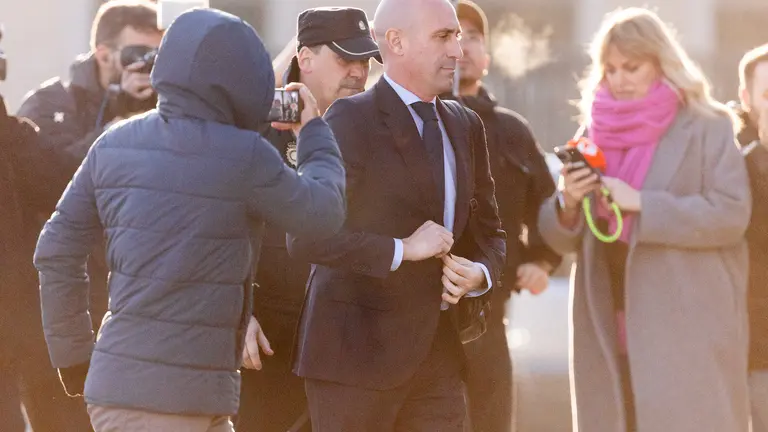 Luis Rubiales a su llegada al juzgado