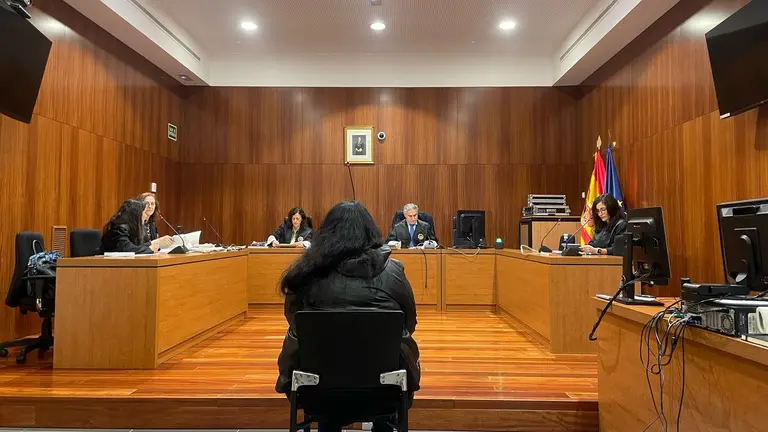 Imagen de la acusada durante la vista en la Audiencia 
Provincial de Zaragoza/H.A.