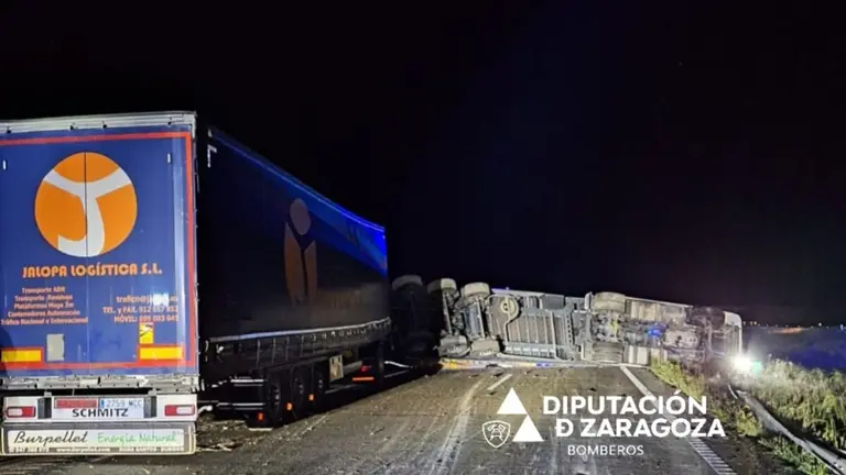 Accidente en la AP-2, a la altura de Villafranca de Ebro. / DPZ