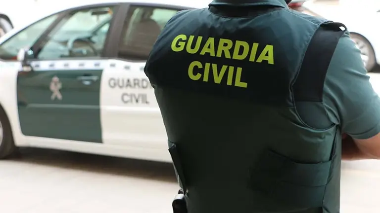 Un agente de la Guardia Civil, de espaldas, junto a un veh&iacute;culo oficial. / GUARDIA CIVIL