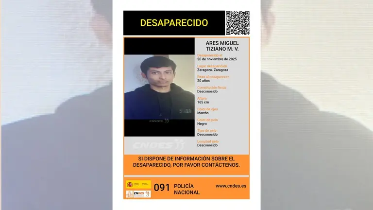 Sin rastro de un joven de 20 a&ntilde;os en Zaragoza: llevan 4 d&iacute;as sin saber nada
