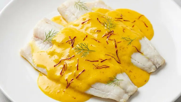 Receta de merluza con azafr&aacute;n