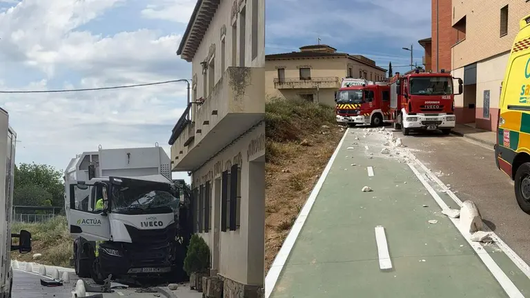 Un cami&oacute;n choca contra una vivienda en San Mateo de G&aacute;llego
