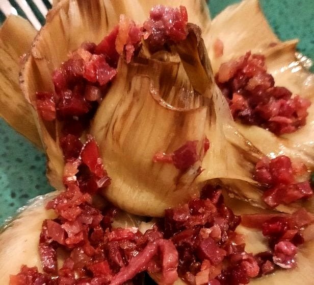 Alcachofas con jamón de Envero / HA