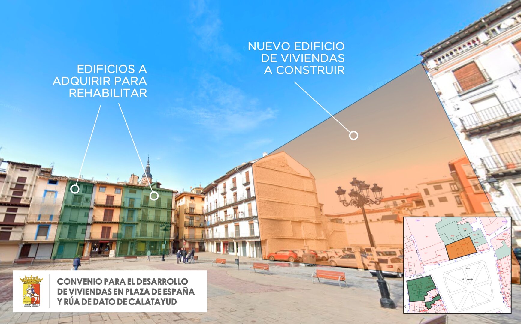 Recreación de dónde estarán las nuevas viviendas. / AYUNTAMIENTO CALATAYUD