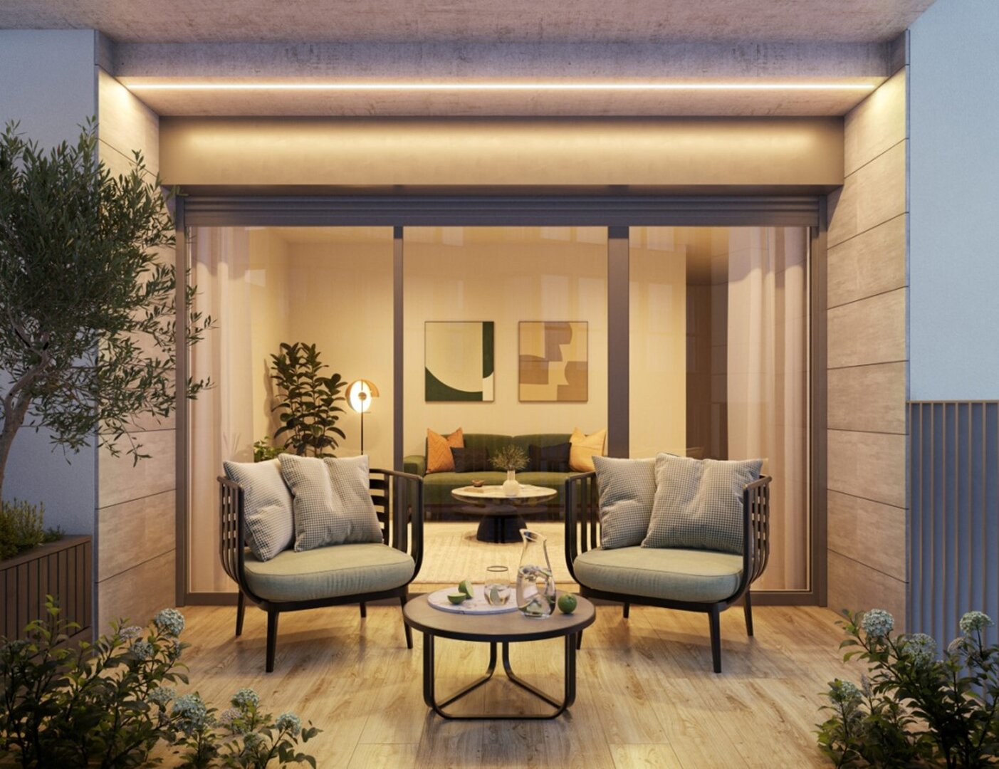 Terrazas con orientación sur en Iacca Residencial / Brial