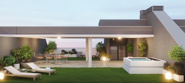 Los áticos cuentan con terrazas de unos 100 m2 / Segia Residencial