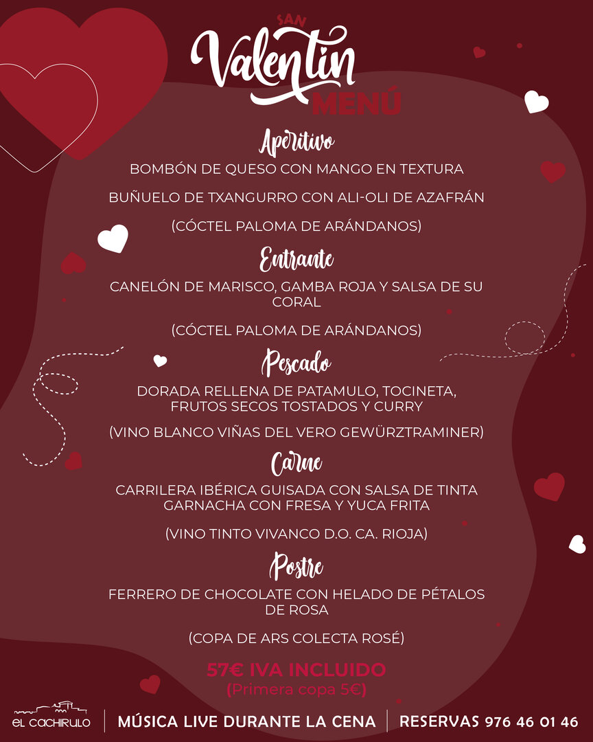 Menú de San Valentín El Cachitulo