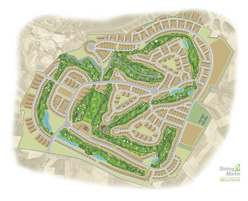 La urbanización rodeada de campos de golf proyectada para San Mateo de Gállego / Cedida