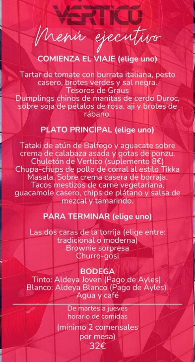 Menú Ejecutivo Vértico