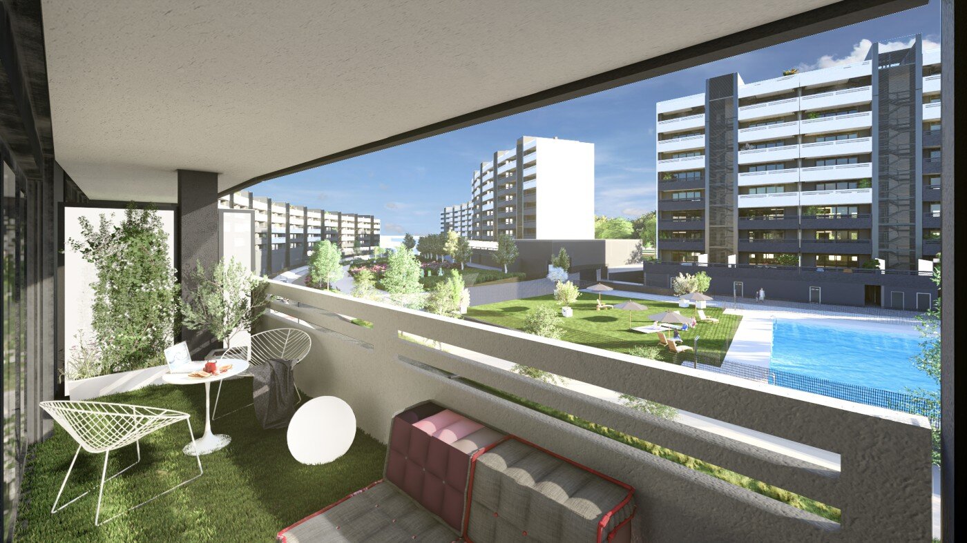Las terrazas, auténticas protagonistas en Residencial NEOCITY / Grupo LOBE
