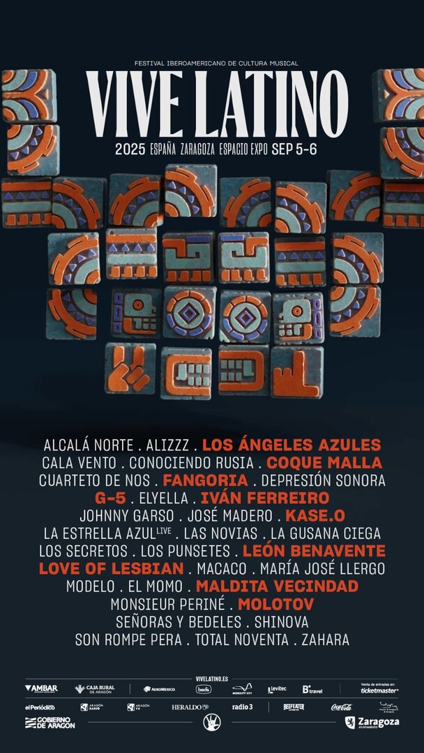 Cartel del Vive Latino 2025 en Zaragoza.