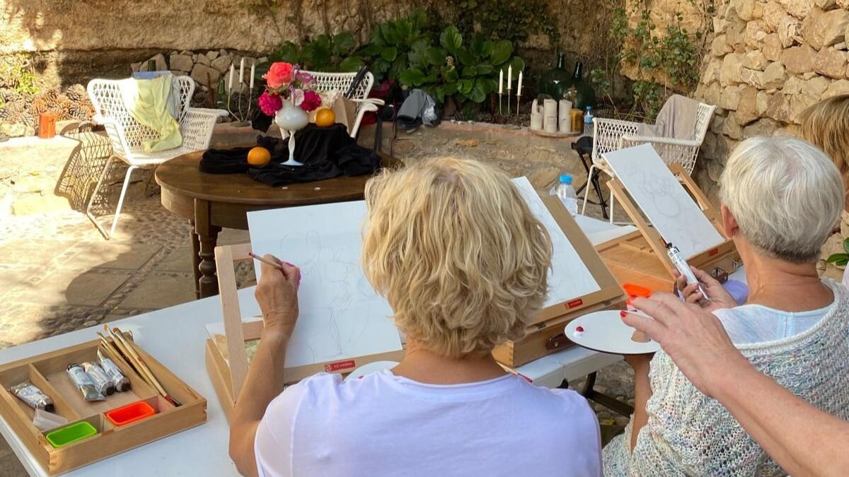 Taller de pintura en La casa de Los Moyas.