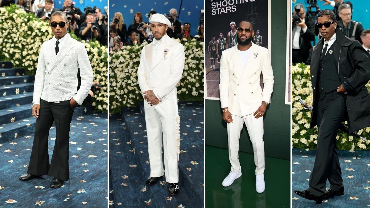 Looks de Pharrell Williams, Lewis Hamilton, LeBron James y A$AP Rocky en la MET Gala 2025