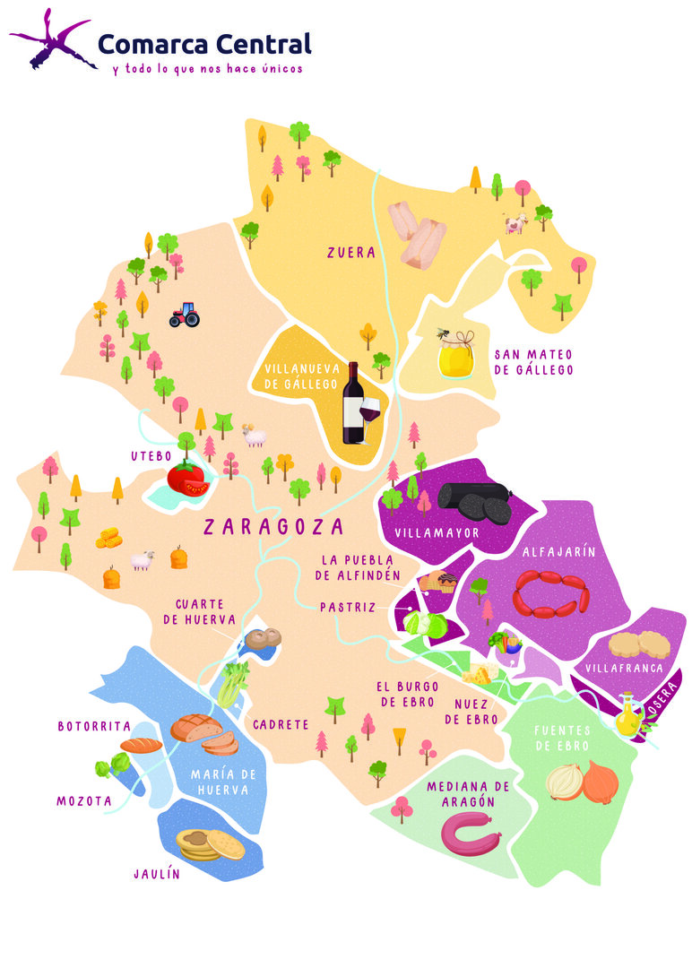 Mapa del turismo en la Comarca Central.