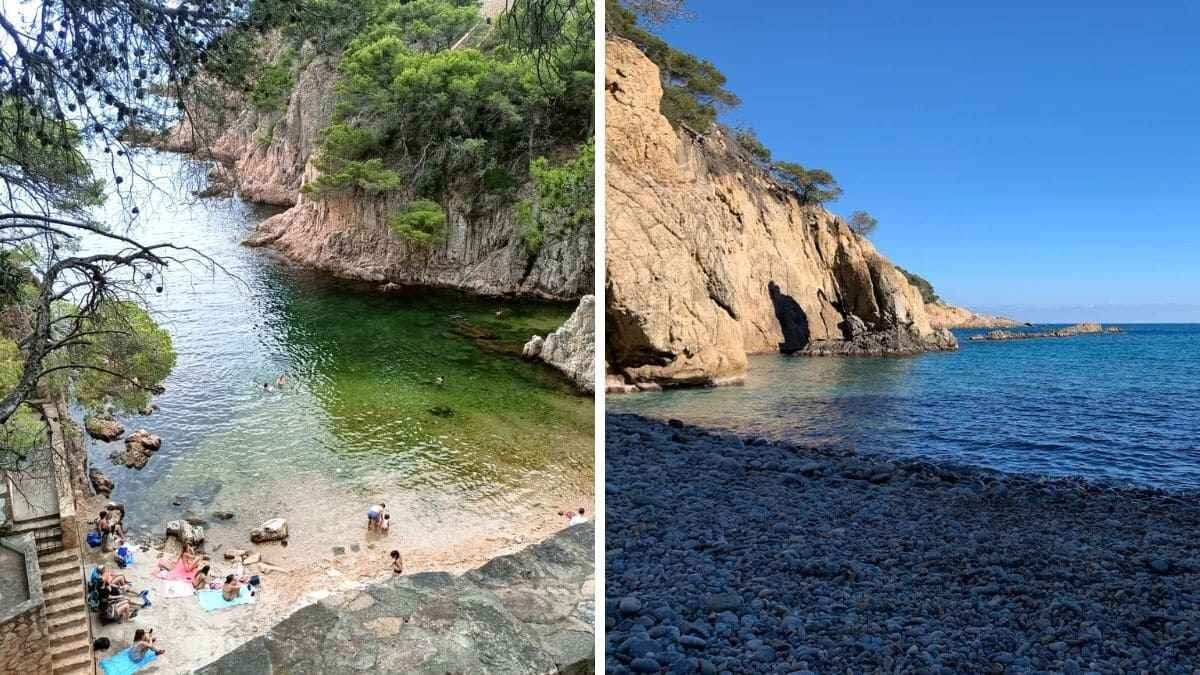 Cala Aigua Xelia a la izquierda y Cala Pedrosa a la derecha