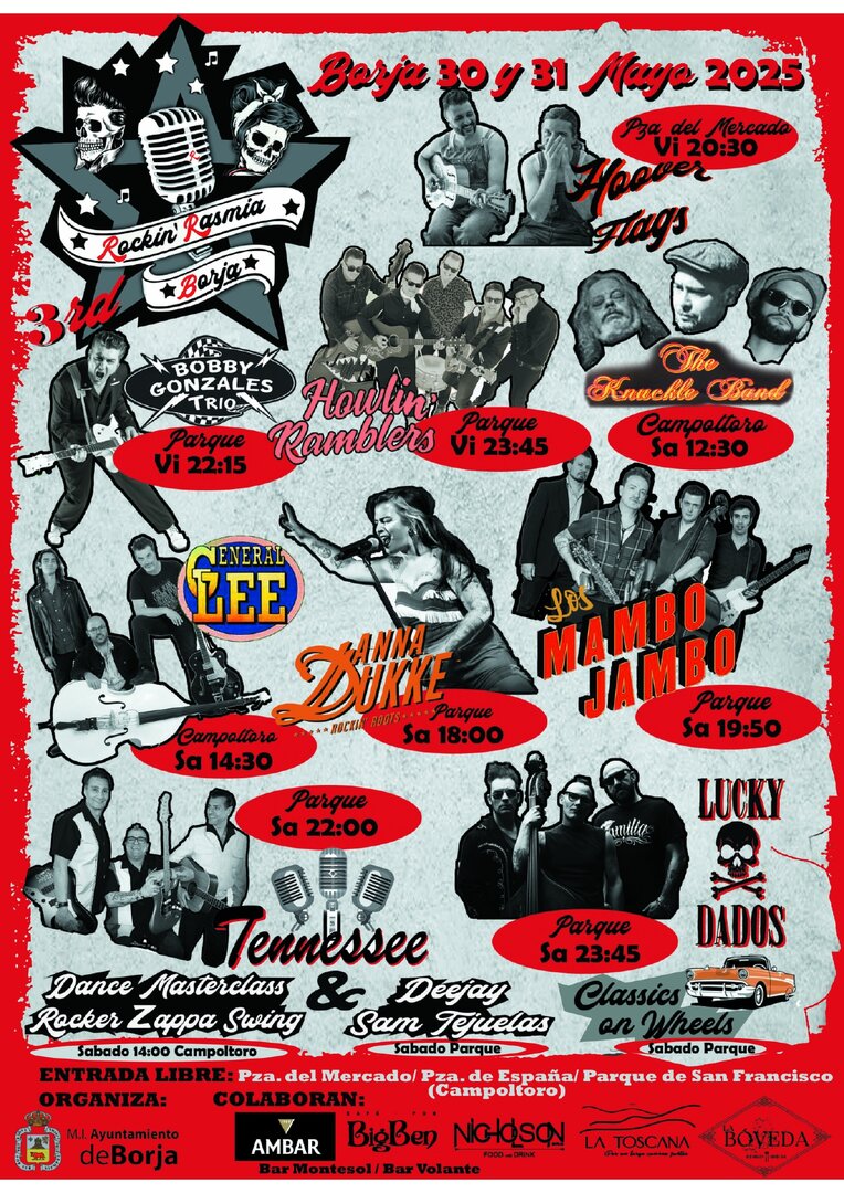 Cartel del Festival Rockin' Rasmia 2025, en Borja.