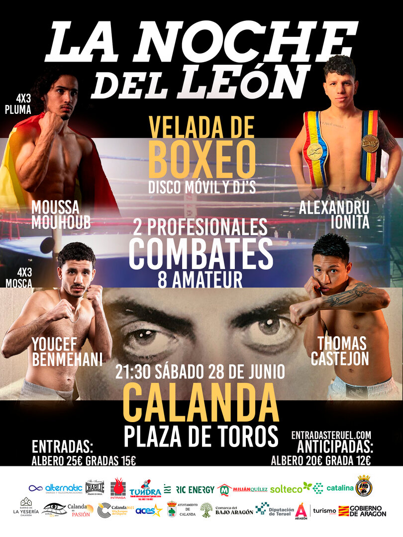 Cartel de la velada de Boxeo de Calanda.