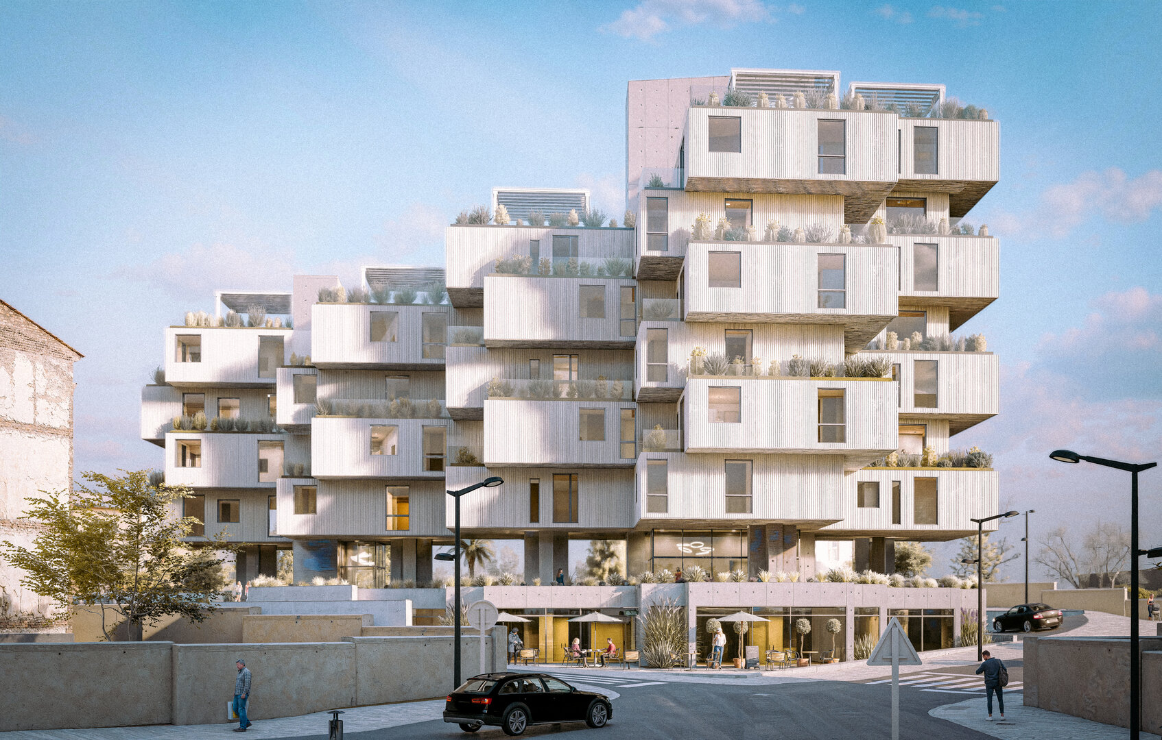 Uno de los edificios en proyecto de Cronotopos en la ciudad de Zaragoza / Cronotopos