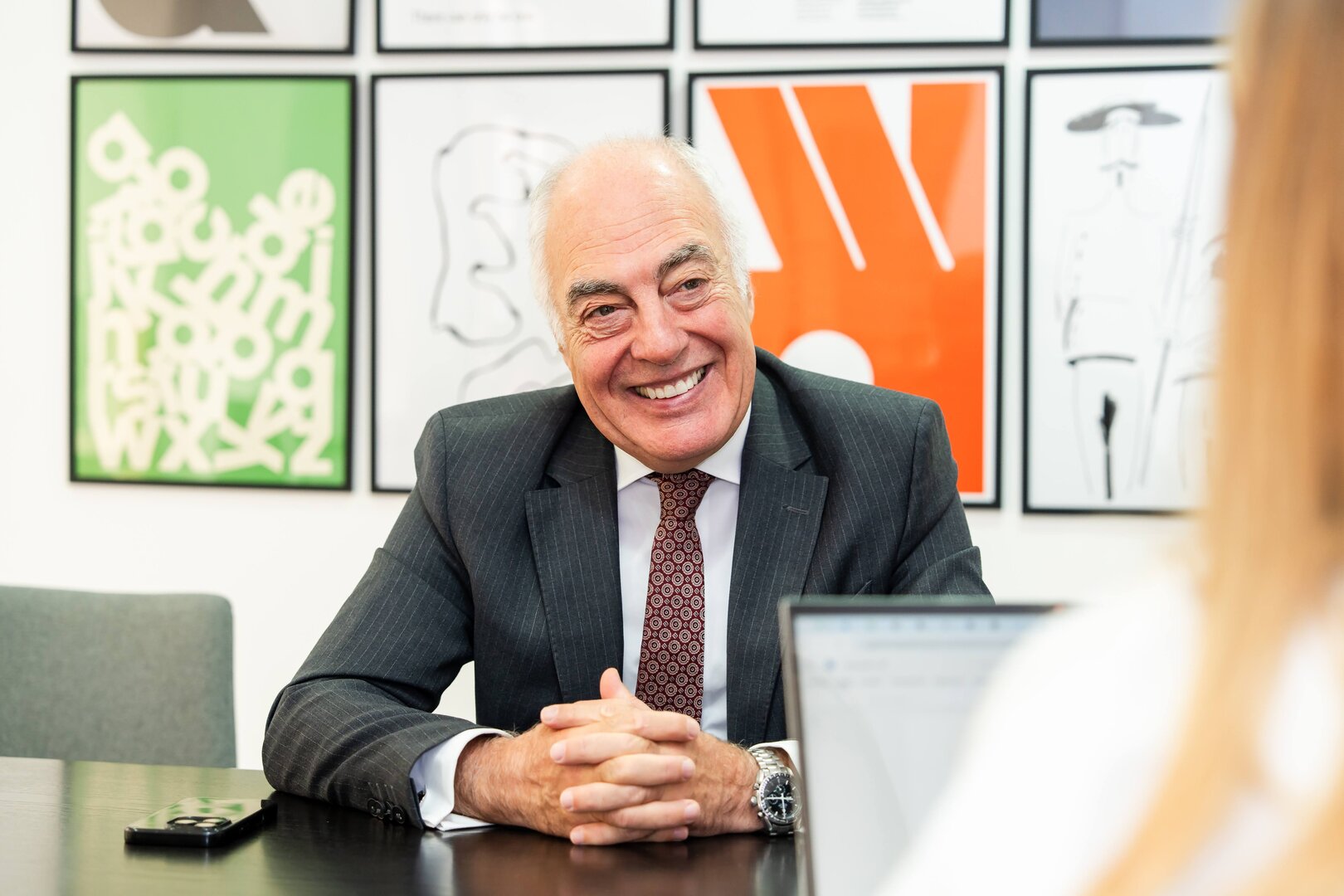 José Luis Rodrigo, presidente de Fundación Ibercaja, durante la entrevista. / ÁLVARO CALVO